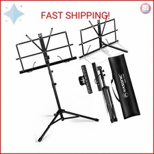 K KASONIC Music Stand, 2 in 1 Dual-Use Folding Sheet Music Stand  Desktop Book