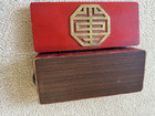 Vintage Wooden Hinged Asian Inspired Jewelry Box  10 1/2" w x 4 1/2" x 3 1/2" h — photo 3