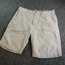 J Crew Club Shorts Mens 34 Cotton Blue Striped 10" Nautical Seersucker Pockets