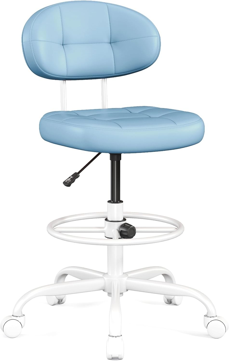 Without Arms, Tall Office Chair With Footrest Ring With Whee