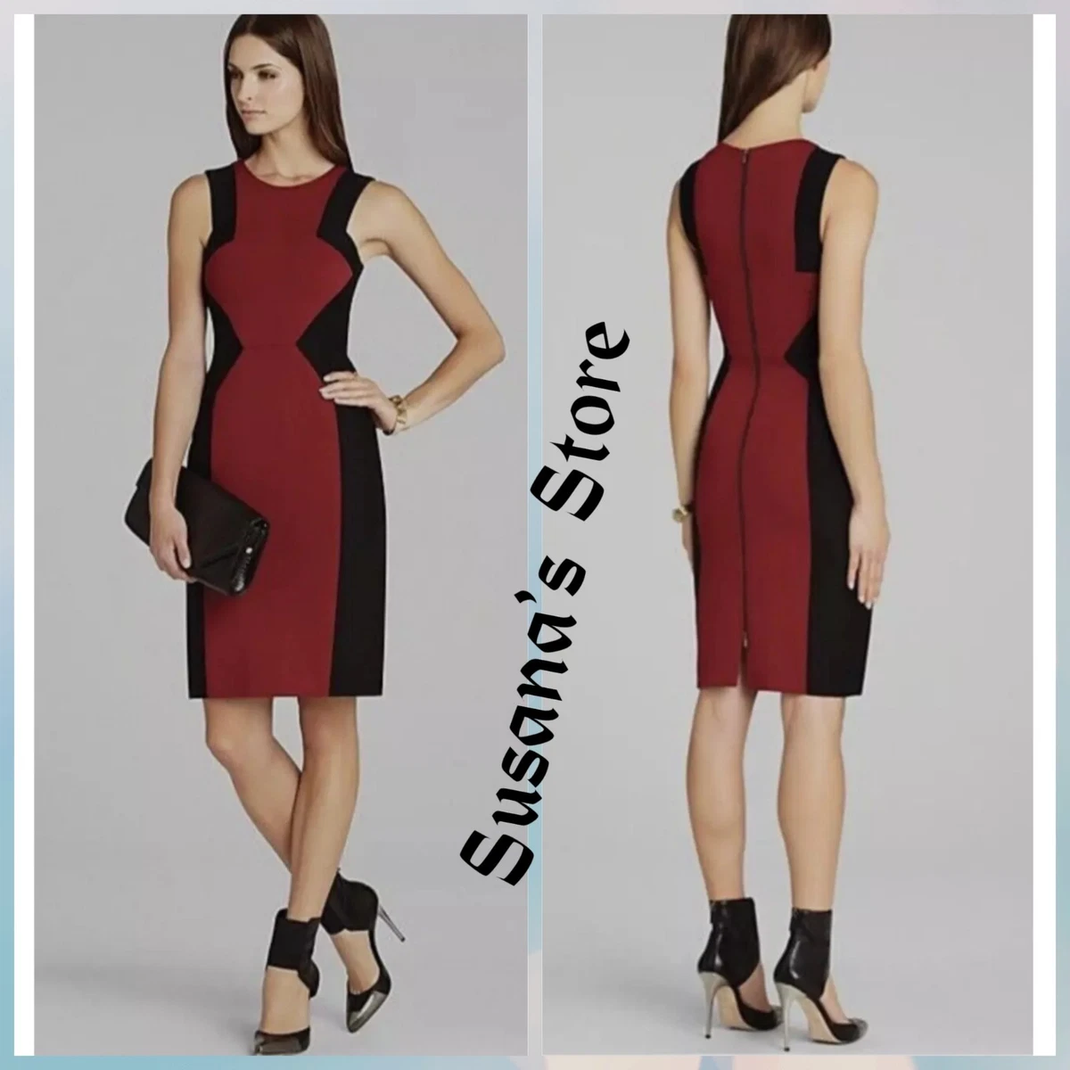 Robe Fourreau BCBG MAX AZRIA Evelyn – Taille 4, Couleur Merlot, Neuve Avec étiquette (248 $ Valeur)