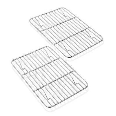 Mini Kühlregal 2er Set, Homikit Edelstahl 21,5x16x1,5cm, Metall silber 