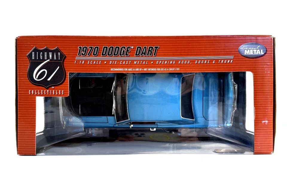 RARE! HIGHWAY 61 1:18 1970 DODGE DART SWINGER BLUE #50512 DCP DIECAST — NIB! - Image 3 of 4