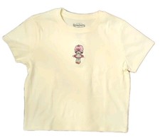 Youth Large Cream Strawberry Shortcake Crop Top Embroidered New Without Tags