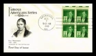 US COVER ELI WHITNEY FAMOUS AMERICANS FIRST DAY ISSUE BLOCK OF 4 ARTCRAFT