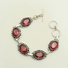 Garnet Gemstone Handmade Bracelet Jewelry 17 Gms Gift For Unisex  AB 52447