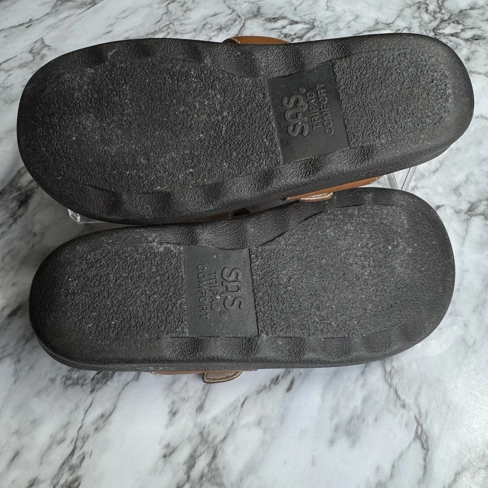 SAS Sanibel Comfort Sandal Thong Womens Size 6 M Flip Flop Caramel Tan Tripad - Image 4 of 4