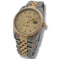 Rolex Datejust 16233 36mm Watch Factory Champagne Diamond Dial Box & Papers 1992