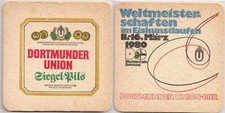 Dortmunder Union - alter Bierdeckel "Eiskunstlauf WM 1980"