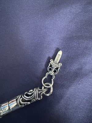 Chrome hearts sterling silver ballpoint pen carving pen w deck of