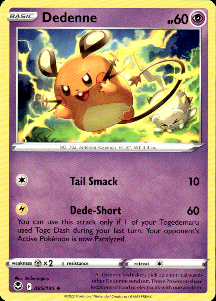 Dedenne Silver Tempest 085/195 Uncommon Pokémon — English Lightly Played