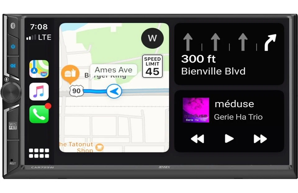 Jensen CAR723W Double DIN Touchscreen with Apple CarPlay, Android Auto - Image 4 of 4