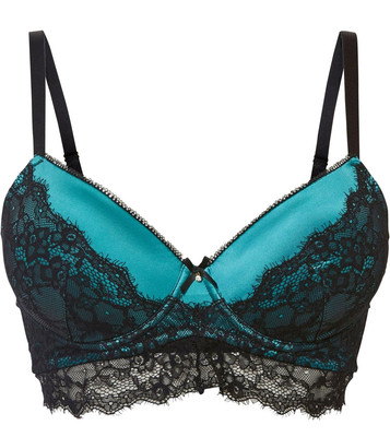 Neu Schalen BH mit Glitzer Gr. 100 Cup C Schwarz Blaugrün Damen Bügel-Bra