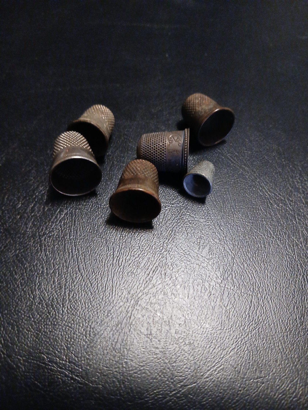 Vintage Pack Lot of 6 Metal Sewing Thimbles