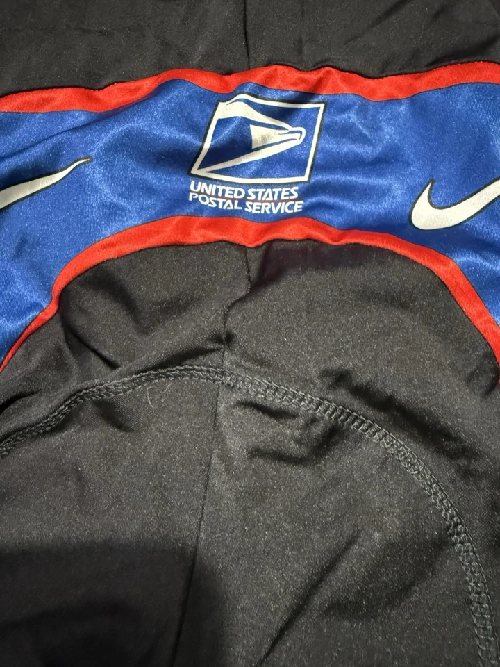 USPS Unisex Adulto Negro Ciclismo XL Pantalones Cortos USPS Logo Acolchado Foto 3 de 4