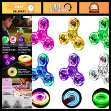 Light Up Fidget Spinner 6 Pack - Stress Relief Sensory Toys for Kids Adults, A