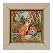 Mill Hill Fall Foxes Animals Buttons and Beads Beaded Cross Stitch Kit MH142524