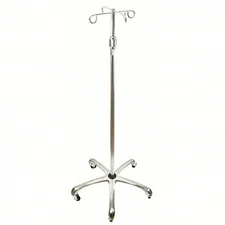MEDSOURCE MS-47100 IV Pole: 5 Legs, 4 Hooks, Aluminum