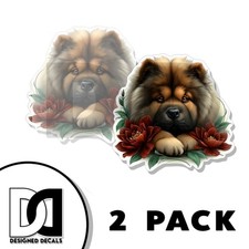 Chow Chow Puppy Sticker Cute Dog Animal Art Decal Vinyl Novelty Made in USA 2 PK