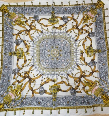 130cm crown, pendant light tassel print diagonal shawl square scarf silk #270
