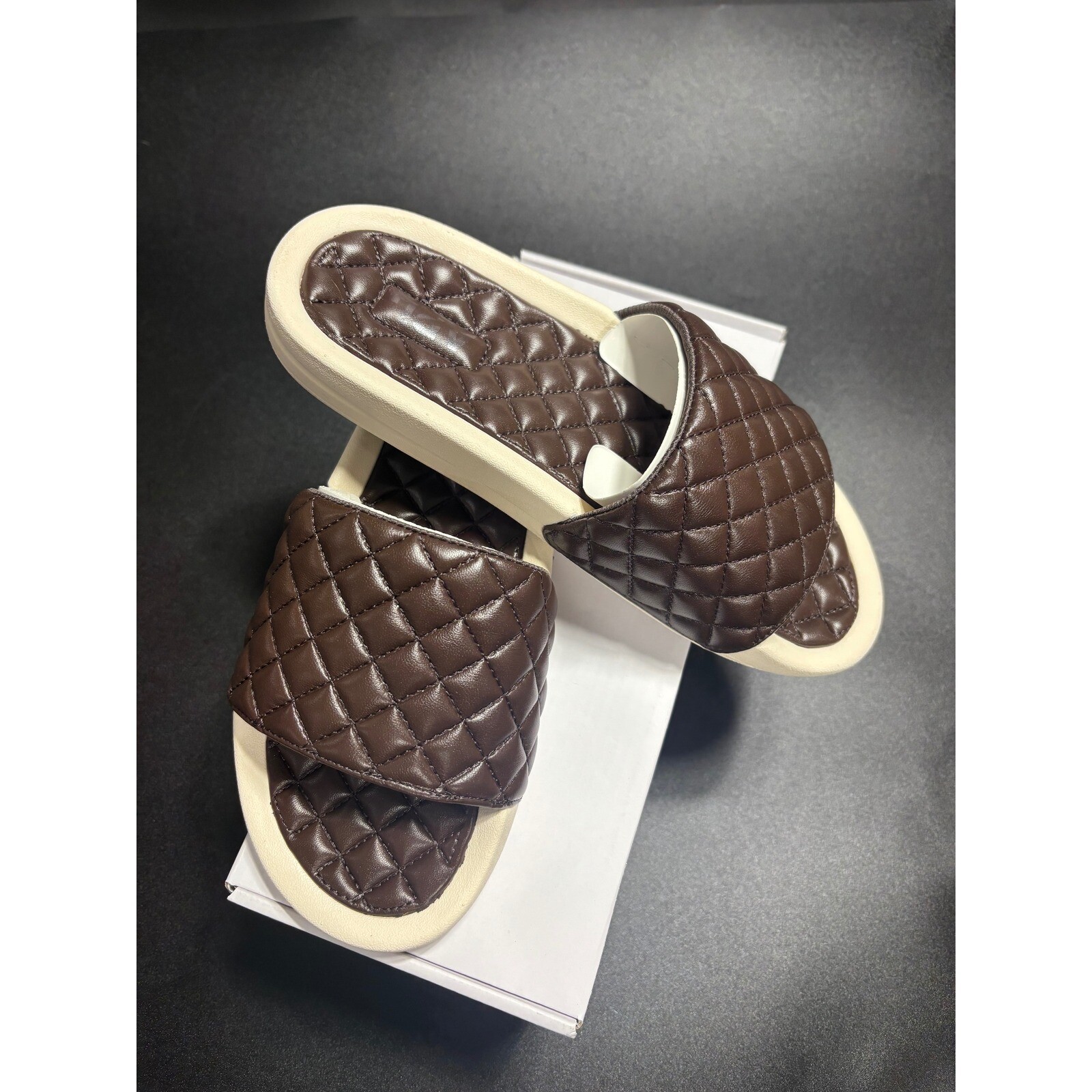 APL NUOVO scivolo donna Lusso cioccolato incontaminato taglia 7 prezzo al pubblico consigliato $220