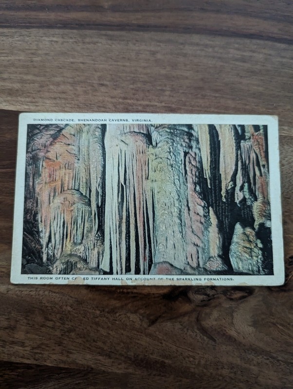 Diamond Cascade Shenandoah Caverns Virginia VA Quicksburg Postcard