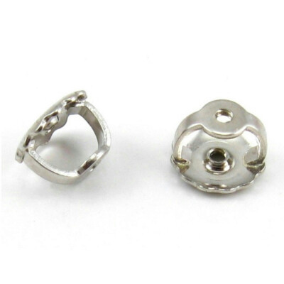 pcs 18K White Gold Threaded (Screw On) Earring Backing