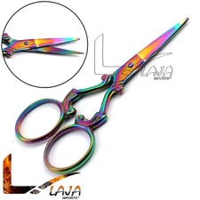 New Multi Titanium Rainbow Color Sewing Embroidery Scissors 3.5" Various BTS-642