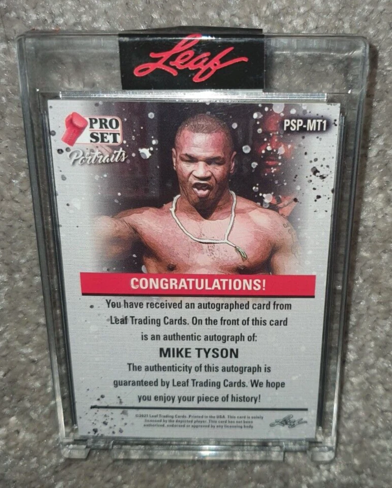 Rare 2021 Leaf Pro Set Sports Online Exclusive Portraits Blue /9 Mike Tyson Auto - Image 2 of 4