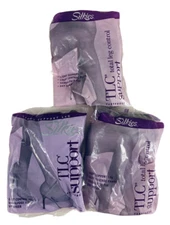 3 Pair Silkies TLC Support Vintage Panty Hose, Taupe, Large #020305