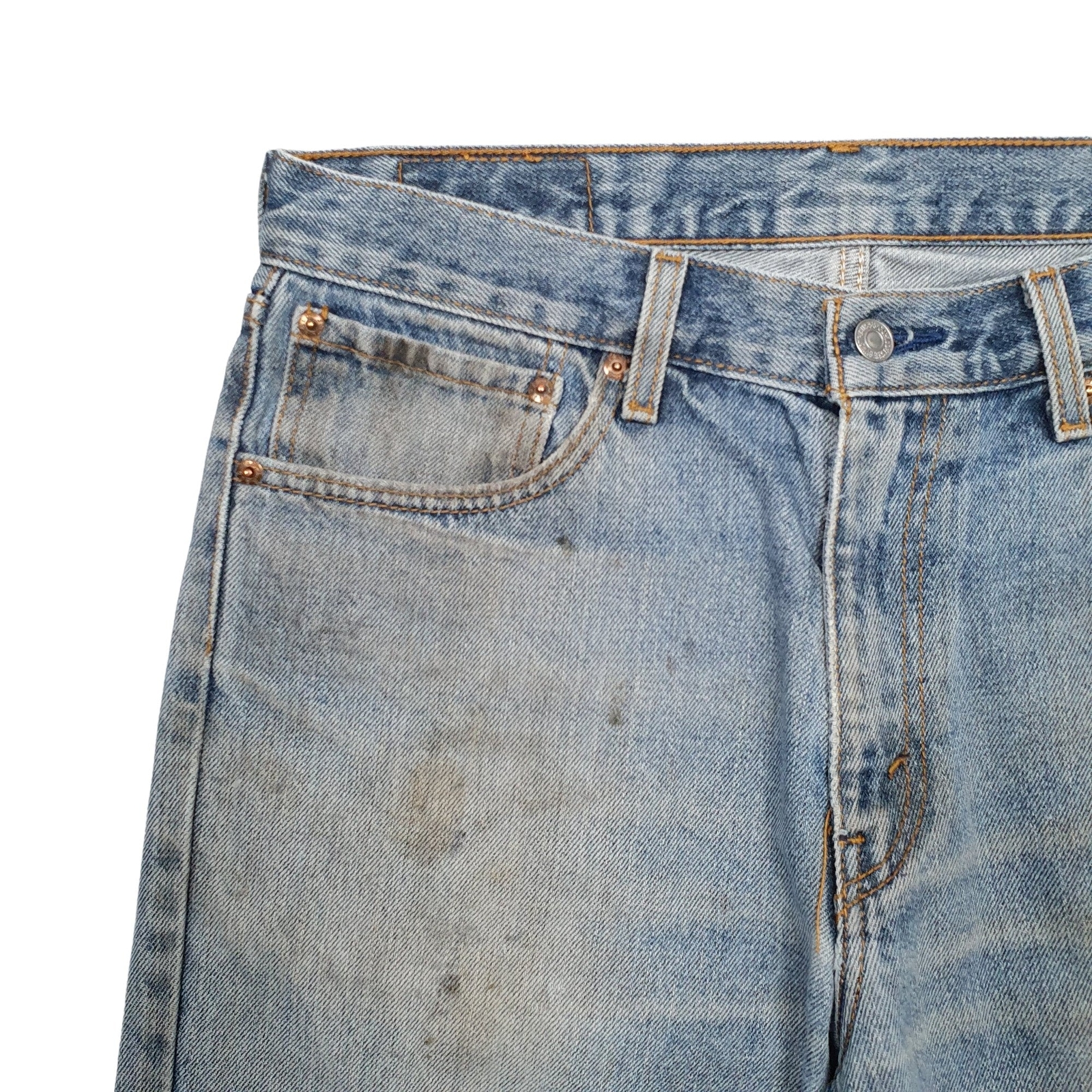 LEVIS Blue Denim Jeans Cotton Shorts Mens W33 image 3