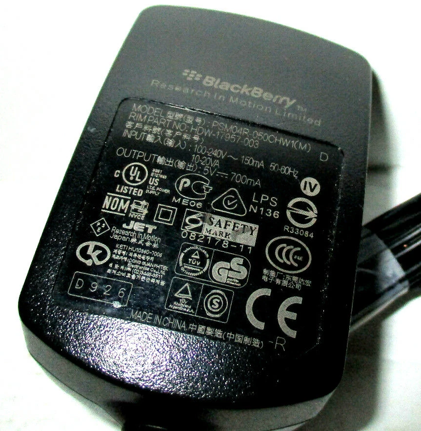 Cargador de aire acondicionado de viaje micro USB BlackBerry HDW-17957-003 OEM UNIVERSAL  Foto 3 de 4