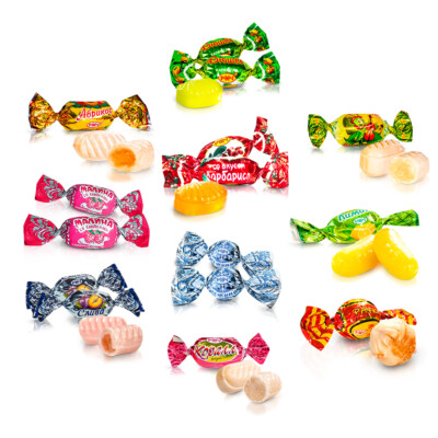 Probierpaket Karamell - Kusnetschik, 10 Sorten, 1 kg - Набор карамели - Кузнечик
