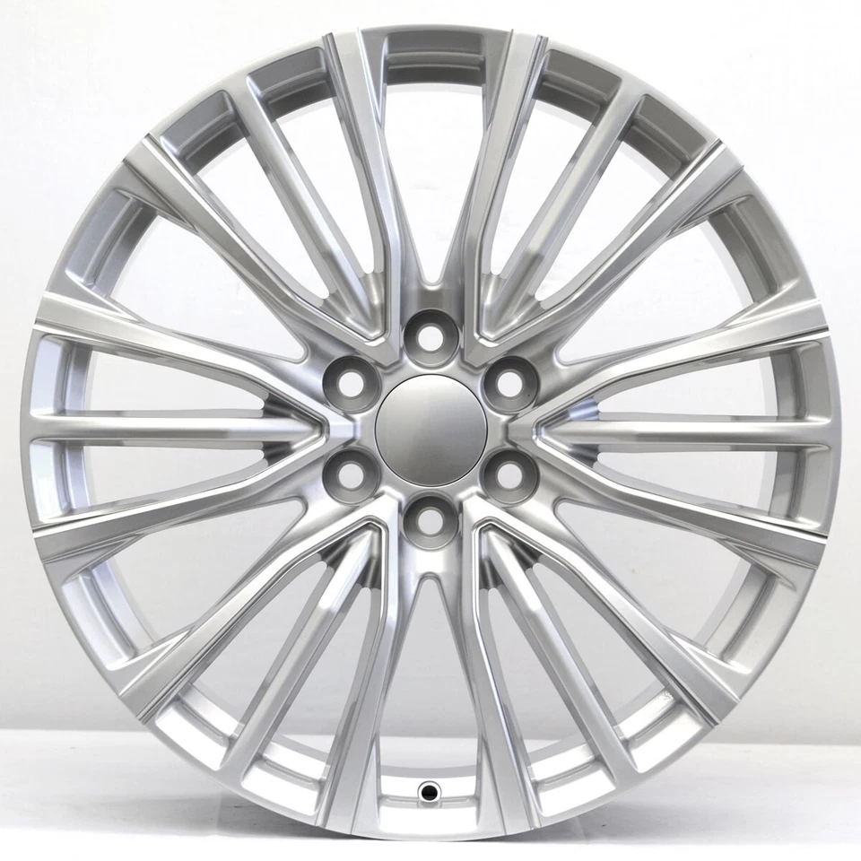 22" Silver Milled Escalade V Replica Wheel 22x9 6X5.5 +28 Chevy Tahoe GMC Yukon - Image 4 of 4