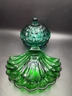 Vintage Indian Glass & Anchor Hocking Candy & Nut Dishes Green
