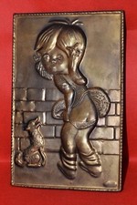Old VTG Toilet metal loft decor Door WC girl Restroom Bathroom sign plate gift