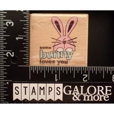 G-STUDIO RUBBER STAMPS EASTER SOME BUNNY LOVED YOU BUNNY RABBIT #B1