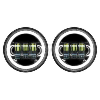Hogworkz Harley Blackout 4.5'' LED HaloMaker Passing Lamps 94-19 Harley & Indian
