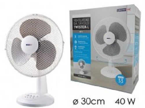 VENTILATORE DA TAVOLO CASA PALA 30 CM WATT40 PORTATILE OSCILLANTE SILENZIOSO FIF