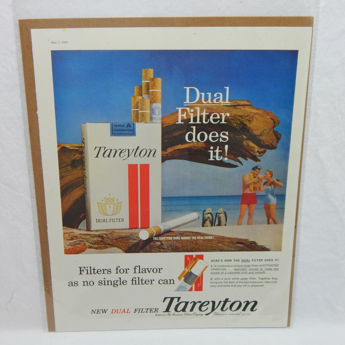 1960 TAREYTON CIGARETTE THE AMERICAN TOBACCO COMPANY ADVERTISEMENT (B)