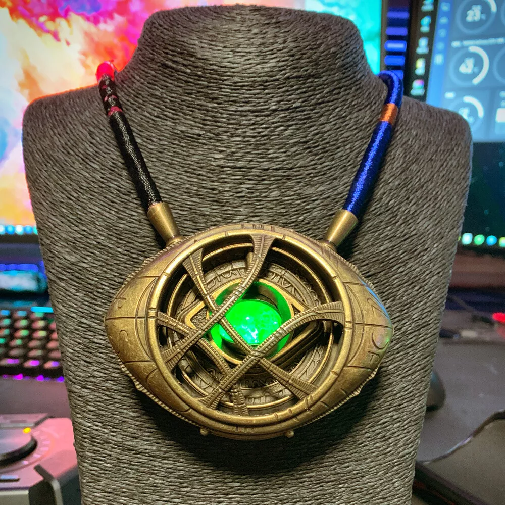 Marvel Legends Doctor Strange Infinity Time Stones Necklace Avengers Eye Of  Agamotto Rotatable Necklace for Marvel Fans Gifts