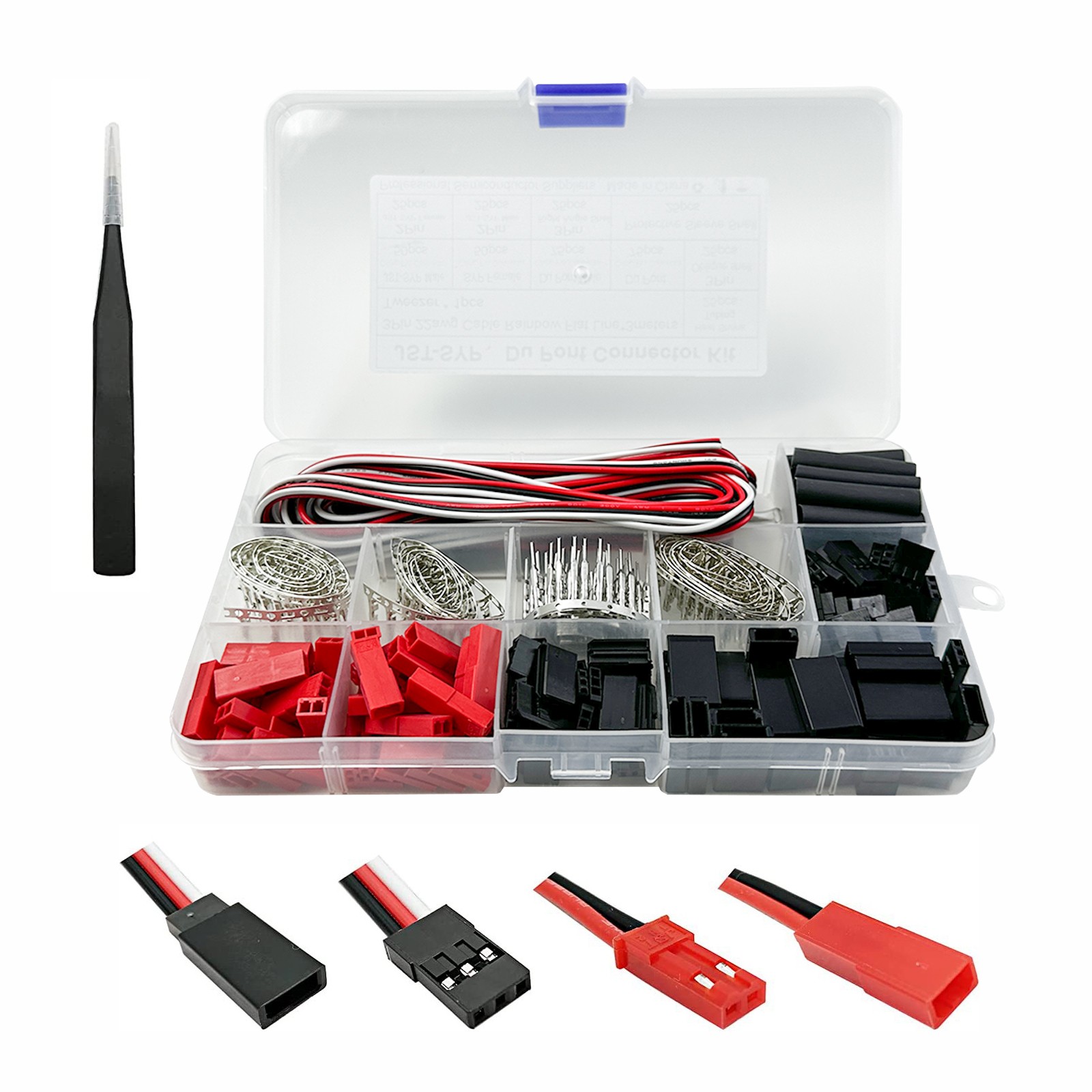 RC Hobby Connector Kit 400pcs, JST/SYP/Futaba, Male/Female, Model DIY Parts