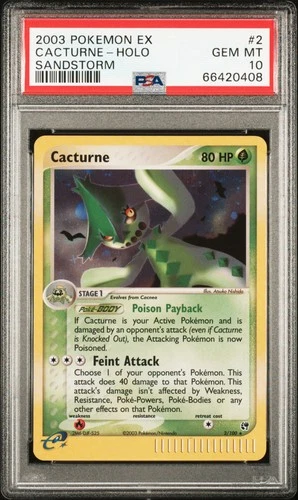 Pokemon Cacturne Holo Sandstorm 2/100 PSA 10 Gem Mint