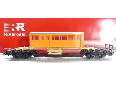 Rivarossi H0 HR6042 Tiefladewagen mit Ladung, DC, NEM, NEU in OVP #68338