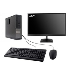 PC Dell Optiplex 390 SFF Ecran 27" Intel I3-2100 RAM 8Go SSD 960Go W10 Wifi