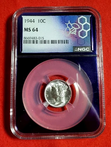1944 Mercury Dime NGC MS 64 in custom purple slab *819*