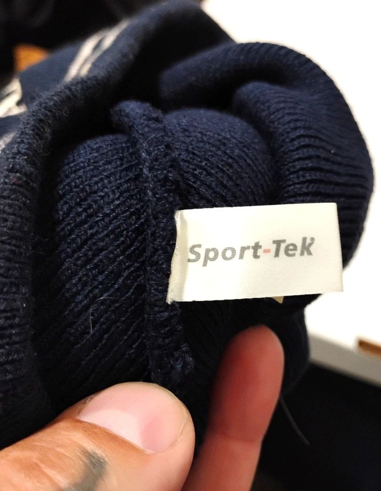 Зимняя шапка-бини Samuel Adams в синюю полоску вышитая трикотажная манжета кепка с логотипом пива - Изображение 4 из 4