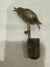 Antique Brass Canary Bird Water Whistle Bottom Beak Moves