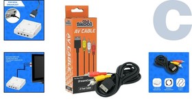 Sega Dreamcast Compatible AV Cable - Reliable Composite Connection for TV