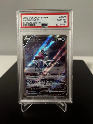 Pokemon TCG Suicune V GG38/GG70 Crown Zenith Galarian Gallery FA Holo PSA 10